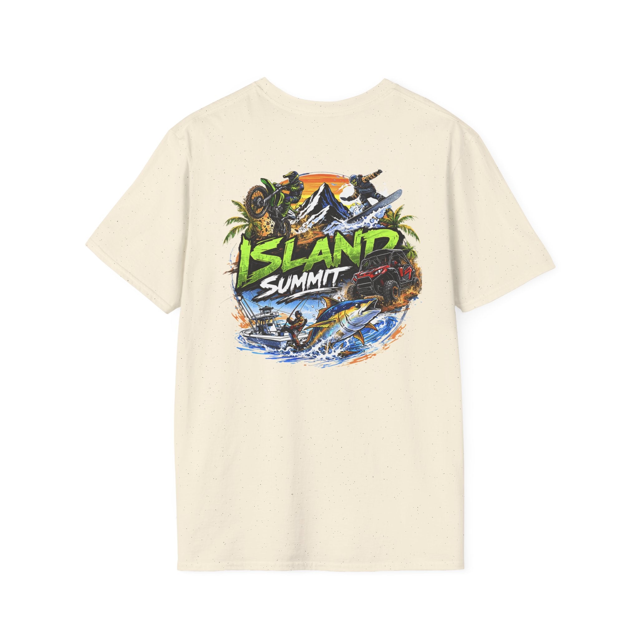 Island Summit graphic tee | Surf, snorkeling, palm trees, tropical adventure