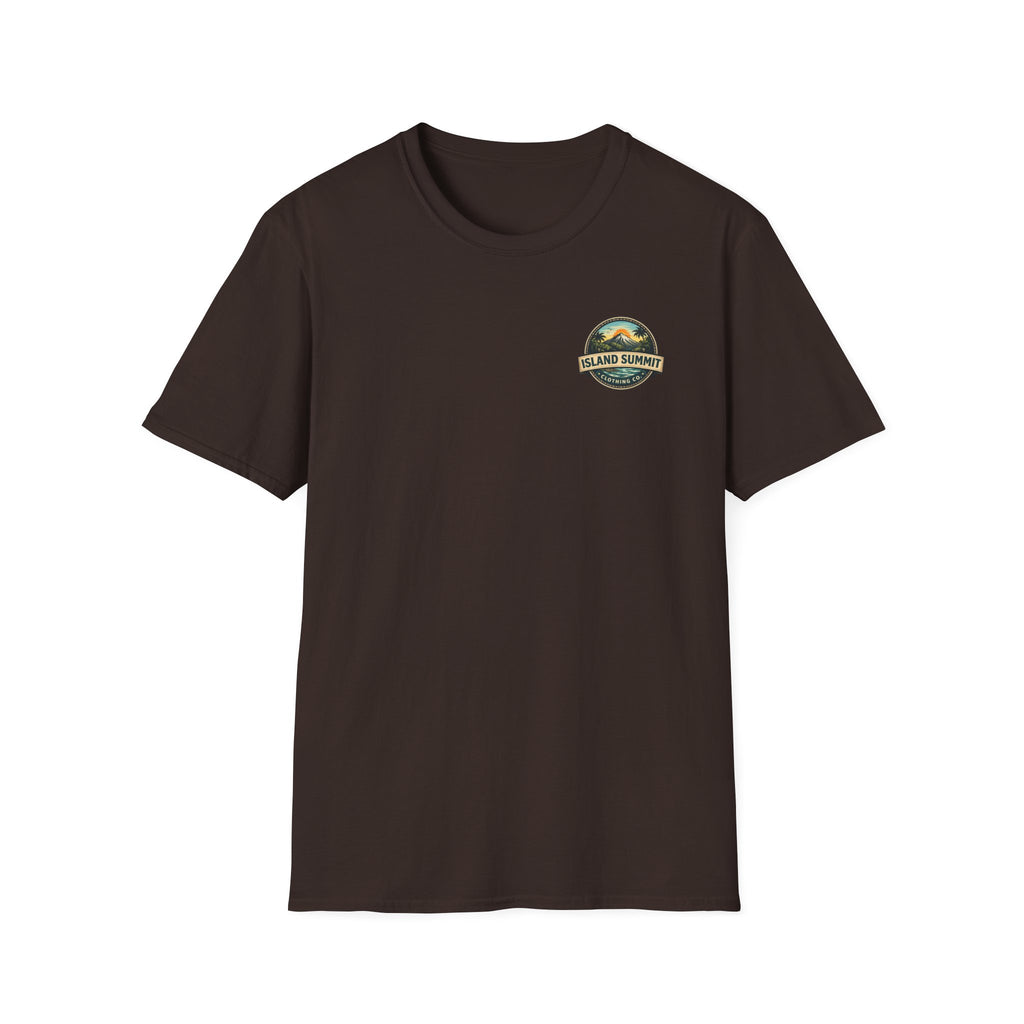 Island Summit logo tropical mountain Tee