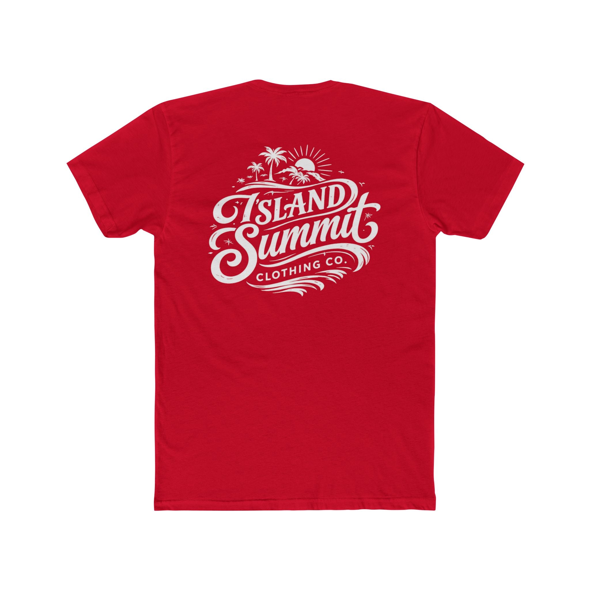 Island Summit logo tee, T-Shirt | Beach palm sunset graphic