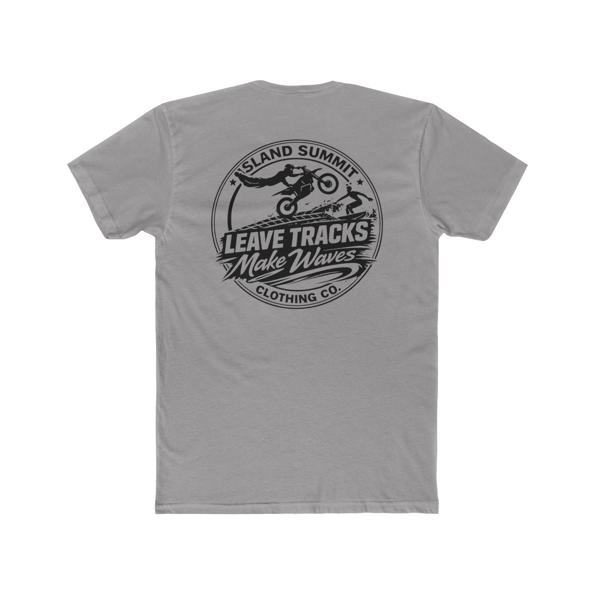 Island Summit Leave Tracks, Make Waves Dirt Bike Surf Tee