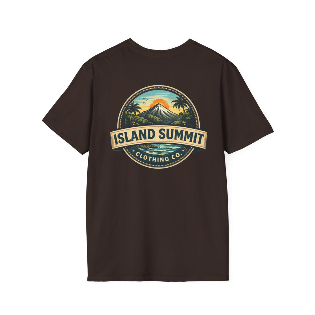 Island Summit logo tropical mountain Tee