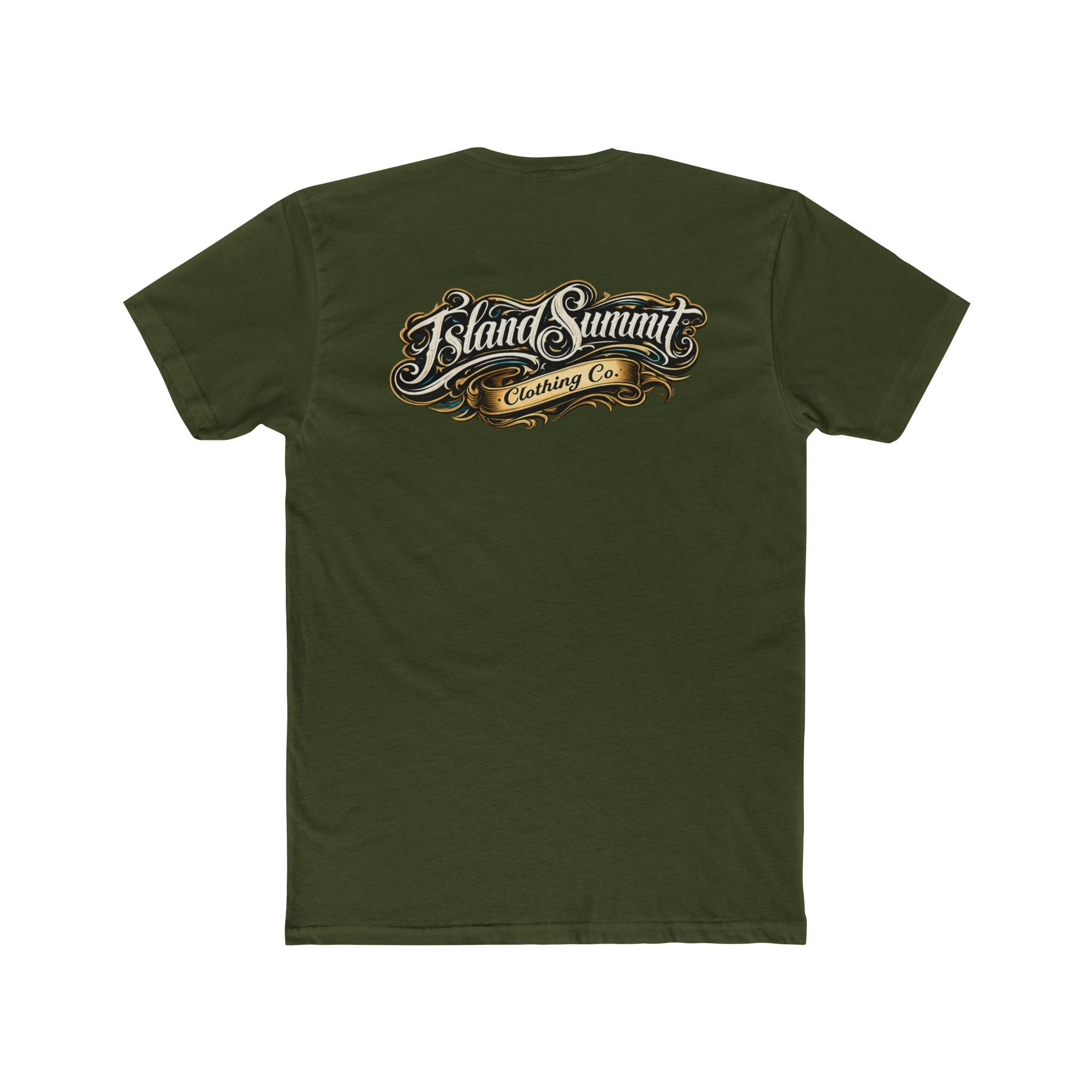 Island Summit Clothing Co logo T-Shirt | Vintage script chest and back graphic