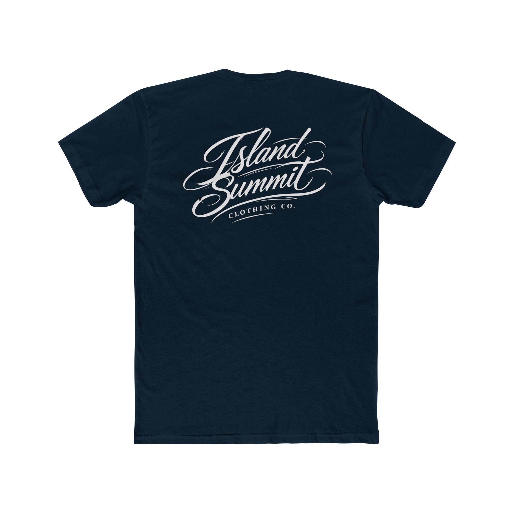 Island Summit script logo T-Shirt | Vintage script back print, small chest logo
