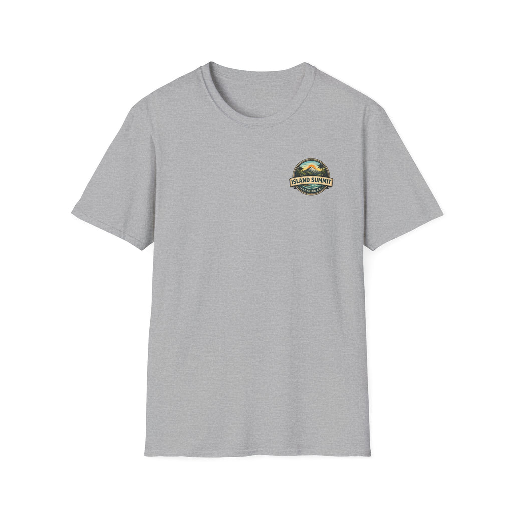 Island Summit logo tropical mountain Tee