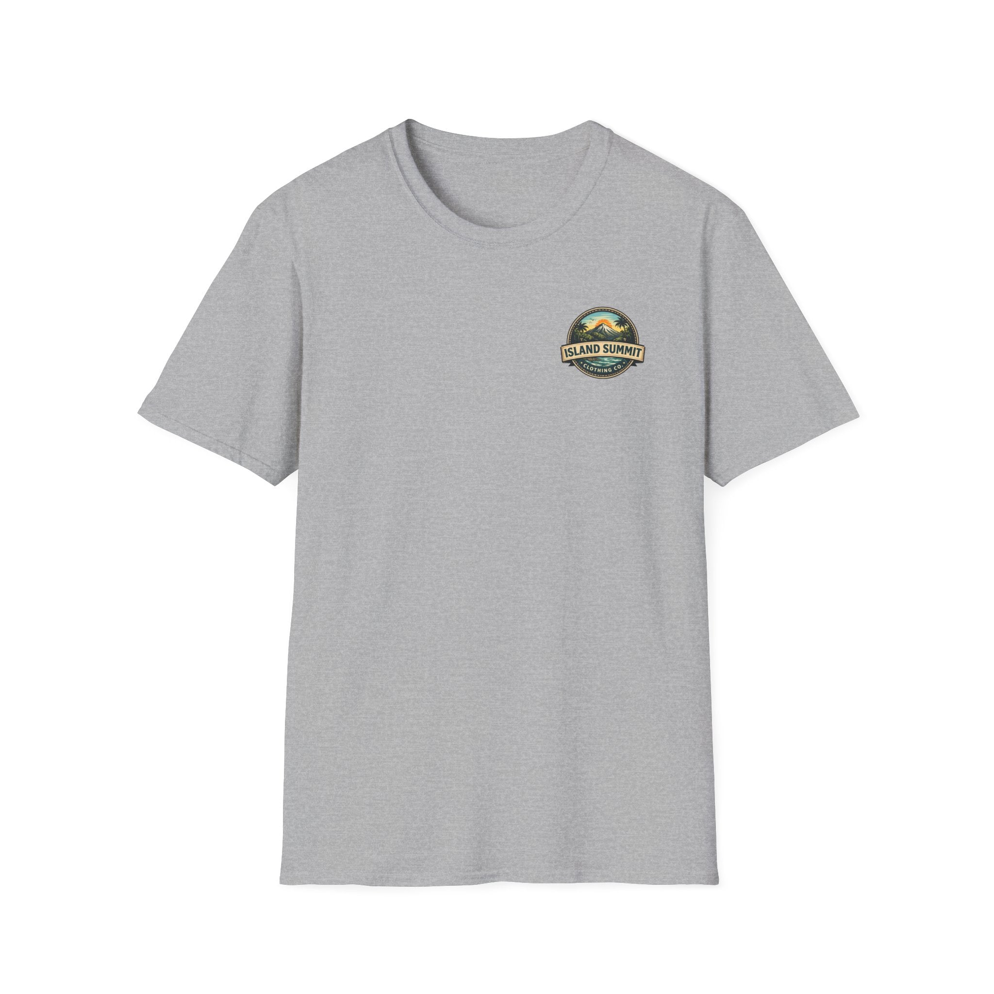 Island Summit logo tropical mountain Tee