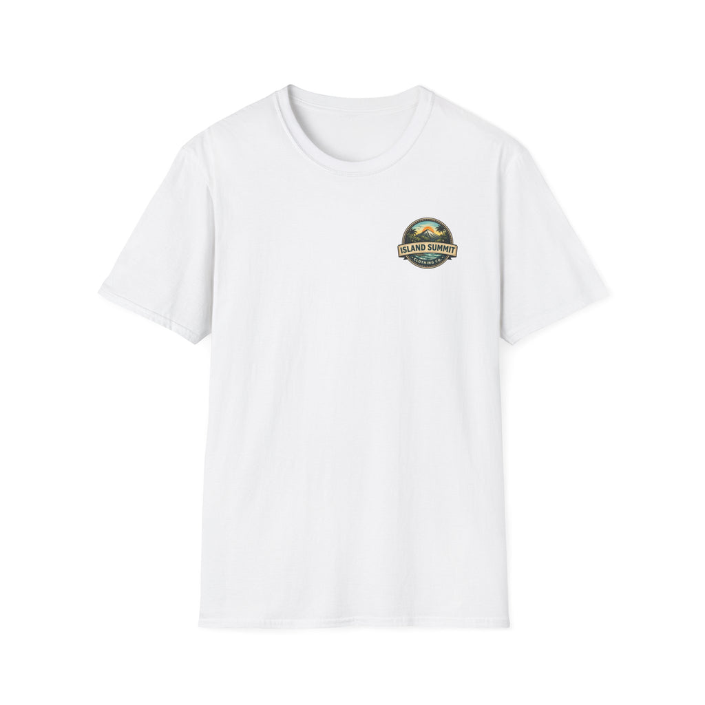 Island Summit logo tropical mountain Tee