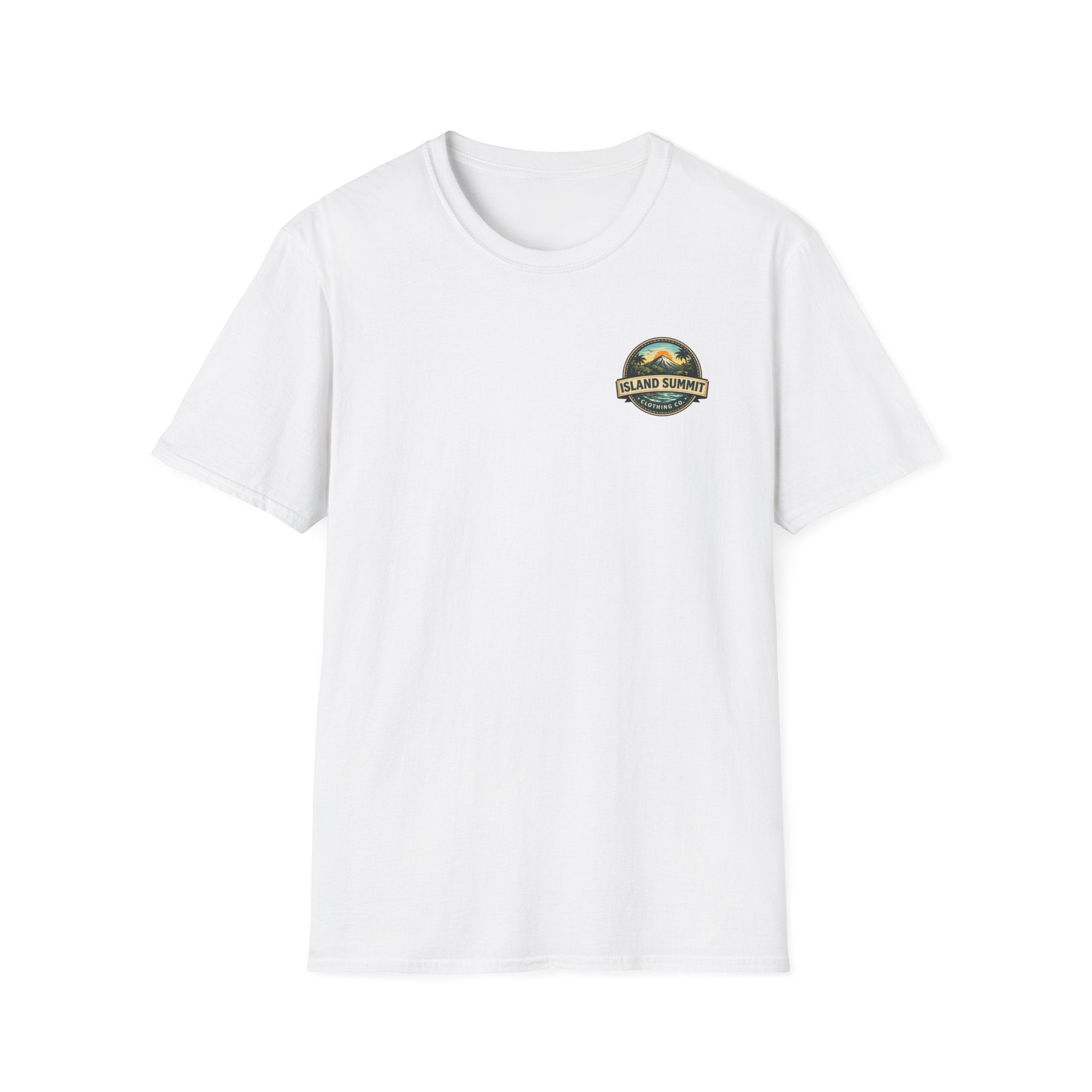Island Summit logo tropical mountain Tee