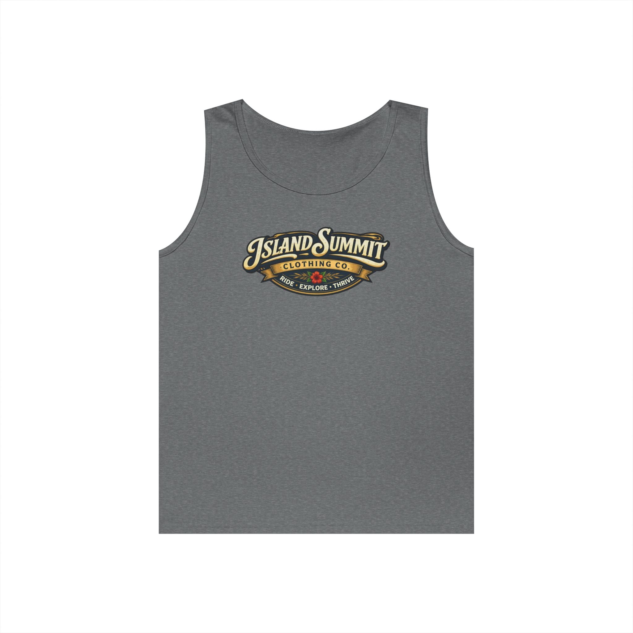 Island Summit Logo Tank Top | Vintage Surf Badge, Beachwear