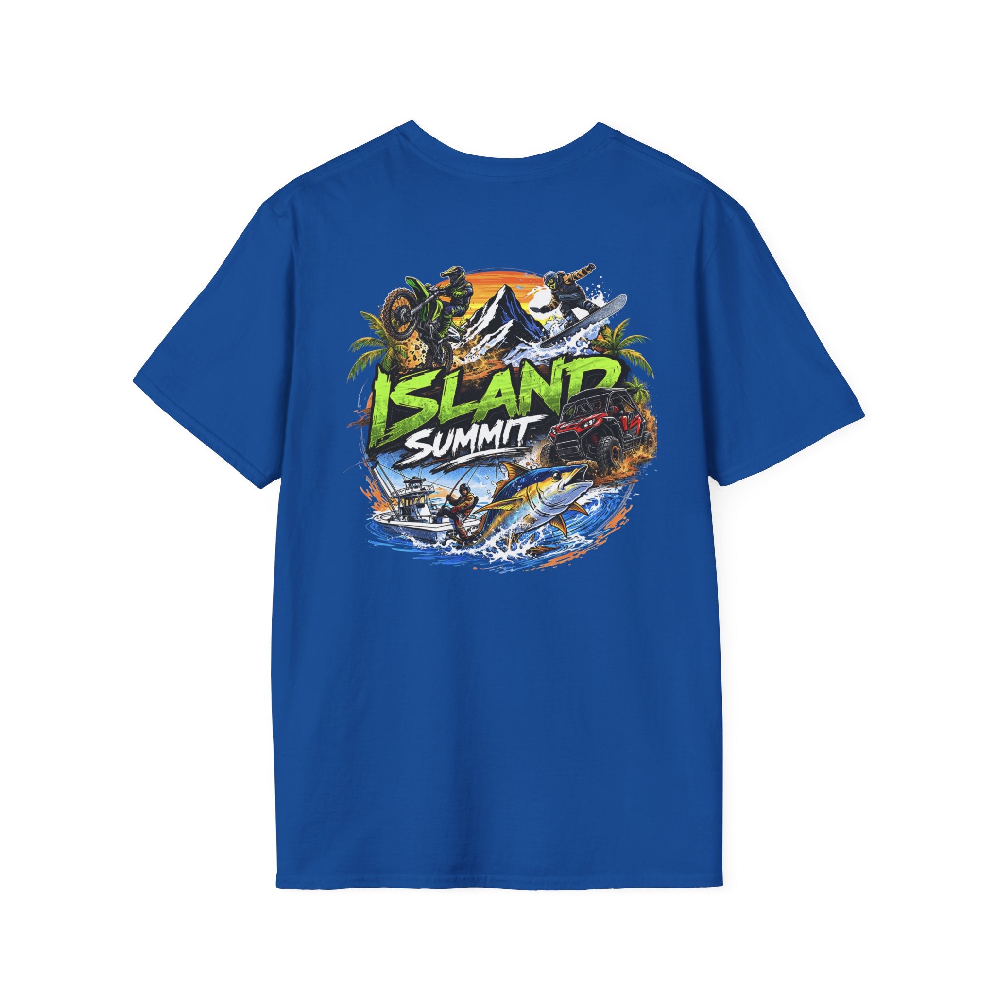 Island Summit graphic tee | Surf, snorkeling, palm trees, tropical adventure