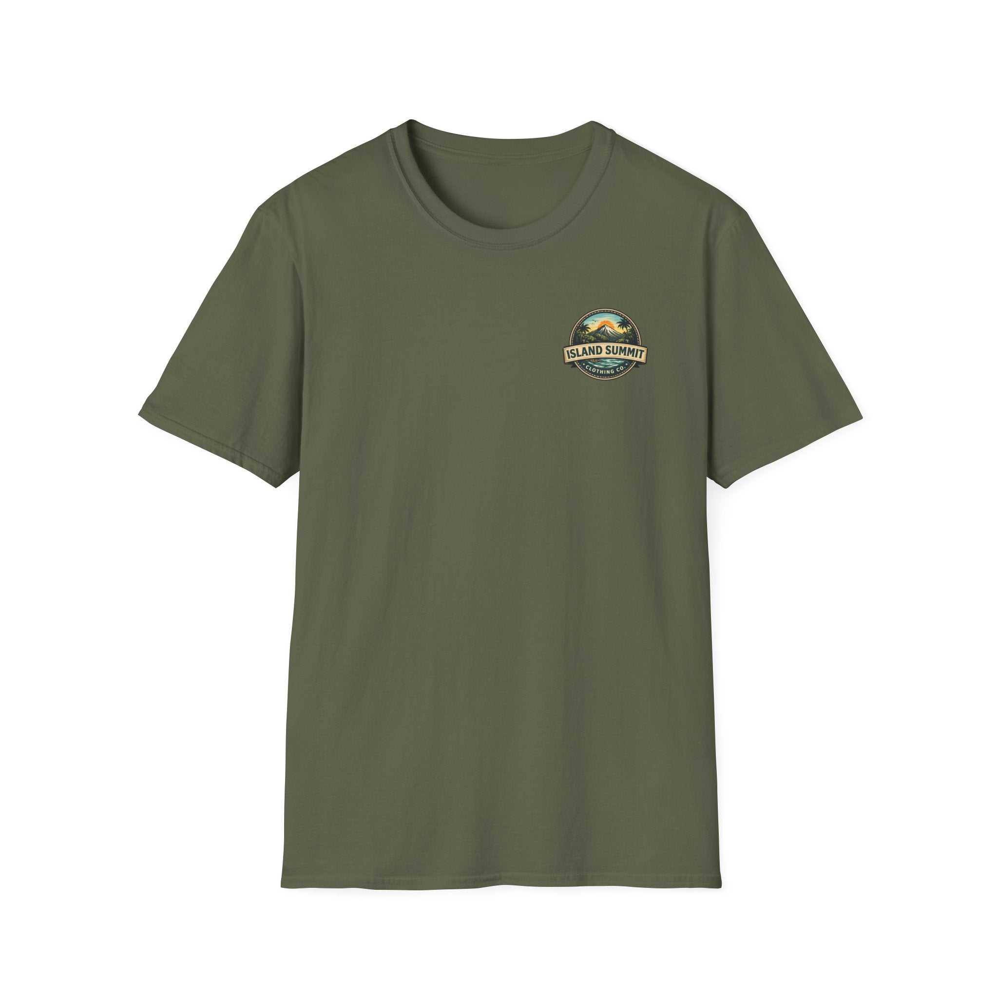 Island Summit logo tropical mountain Tee