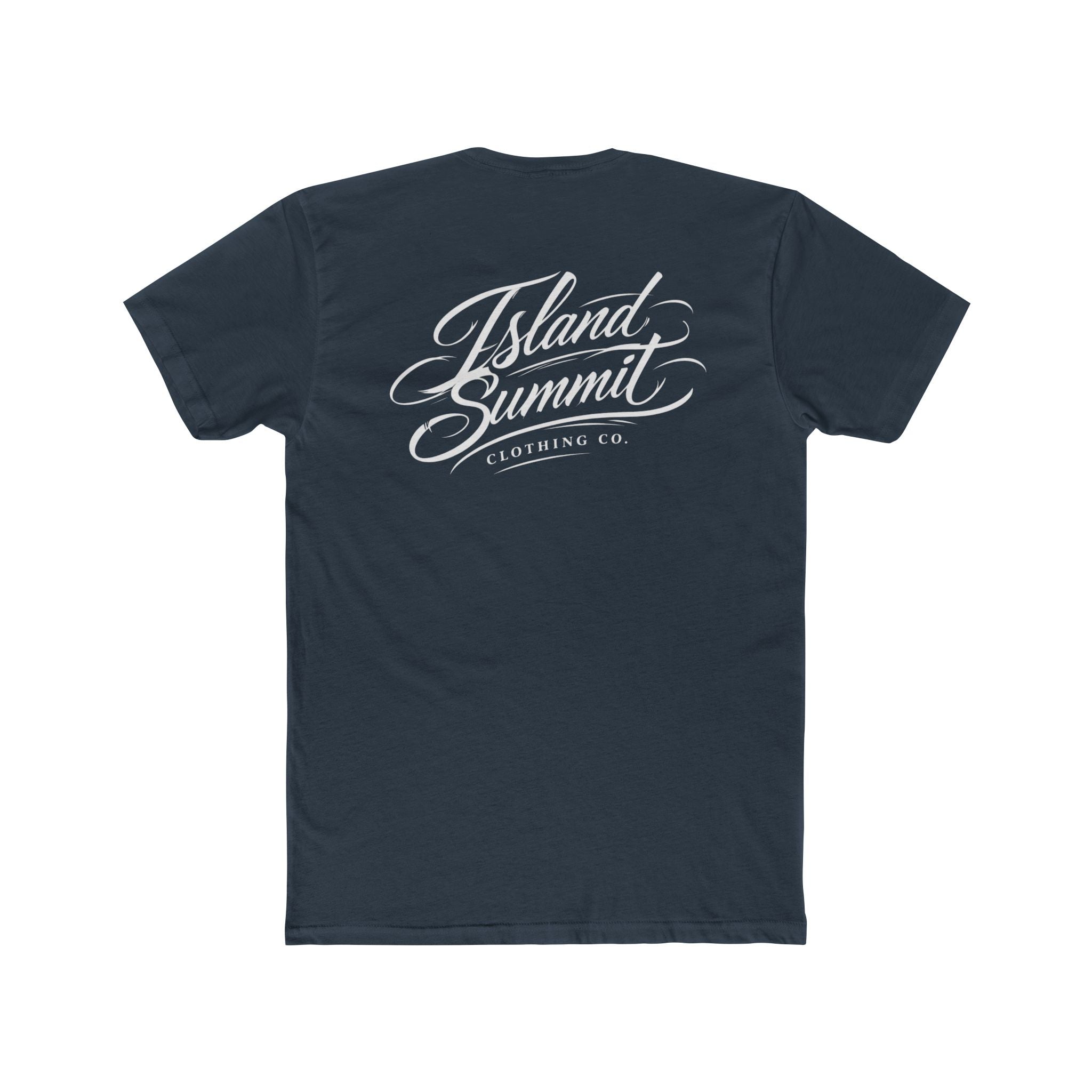 Island Summit script logo T-Shirt | Vintage script back print, small chest logo