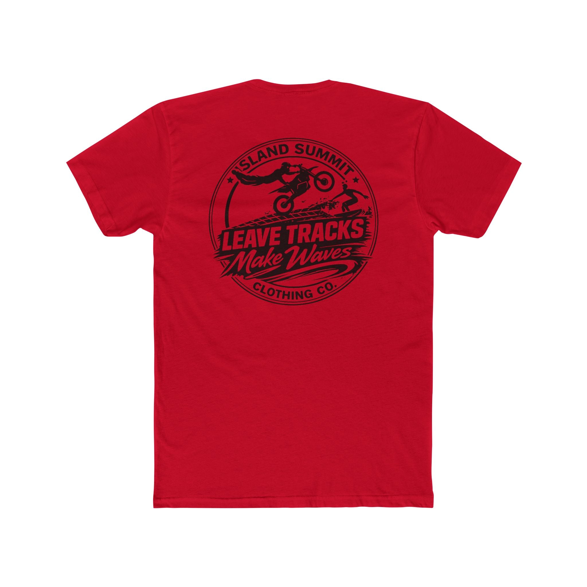 Island Summit Leave Tracks, Make Waves Dirt Bike Surf Tee