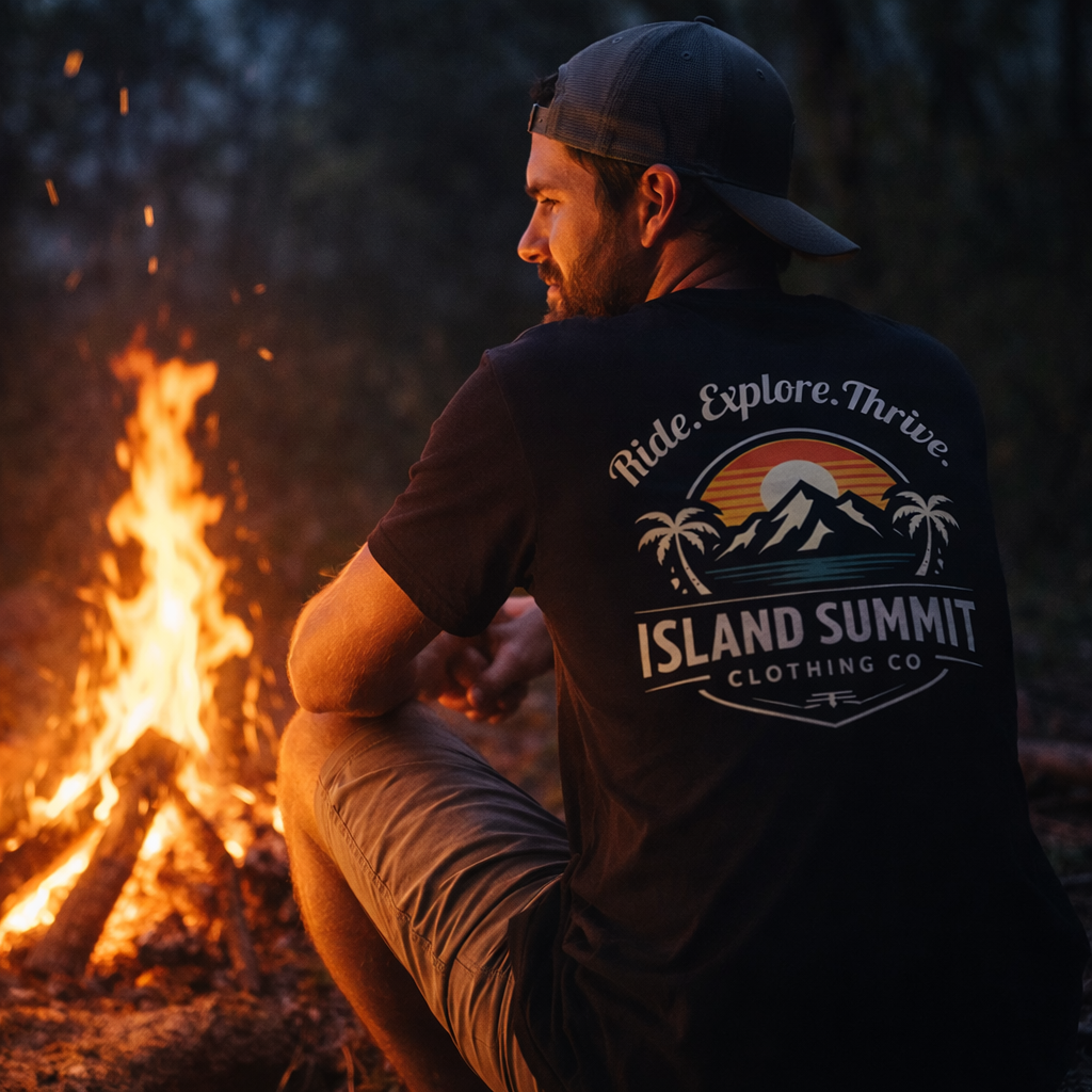 Island Summit sunset mountain palm Tee
