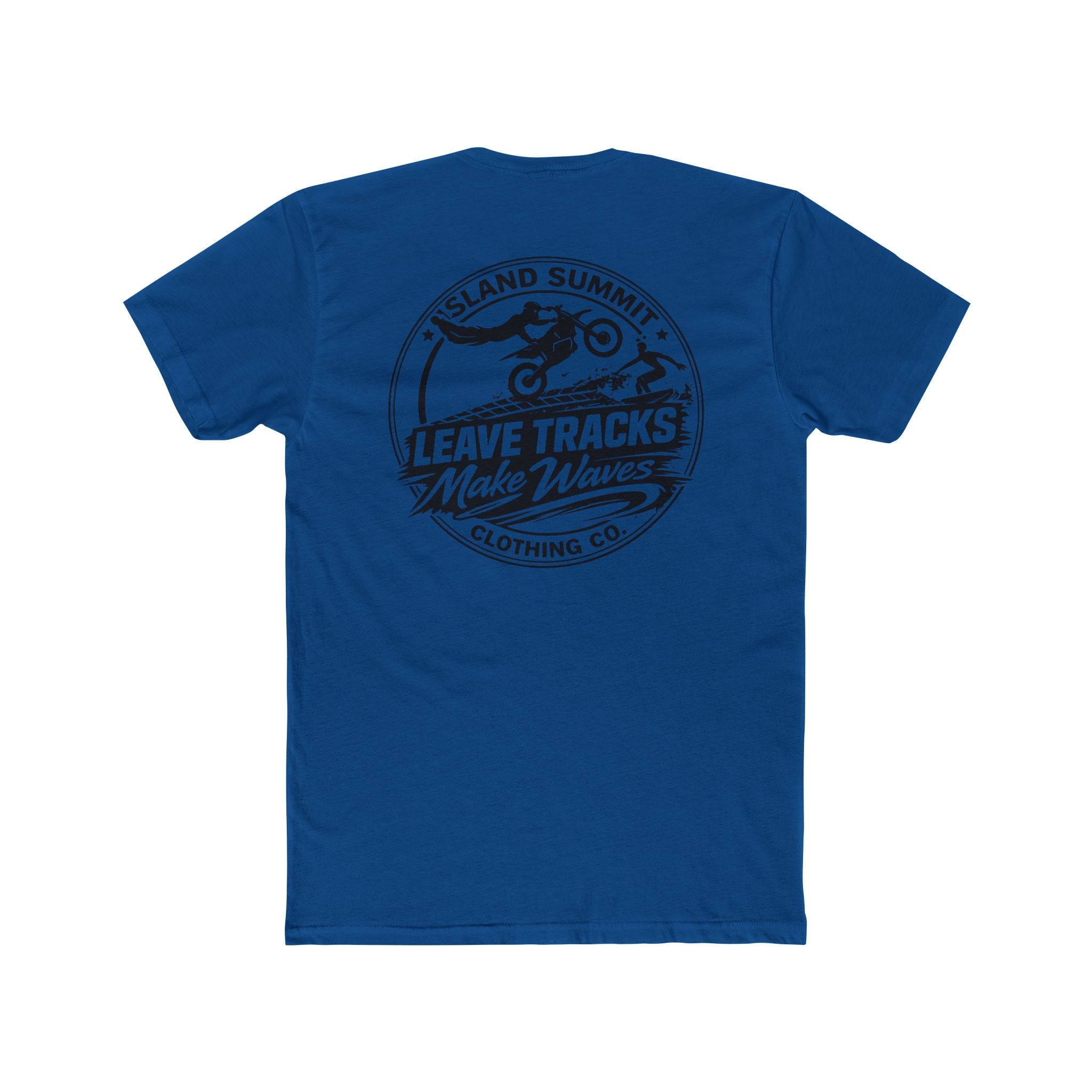 Island Summit Leave Tracks, Make Waves Dirt Bike Surf Tee