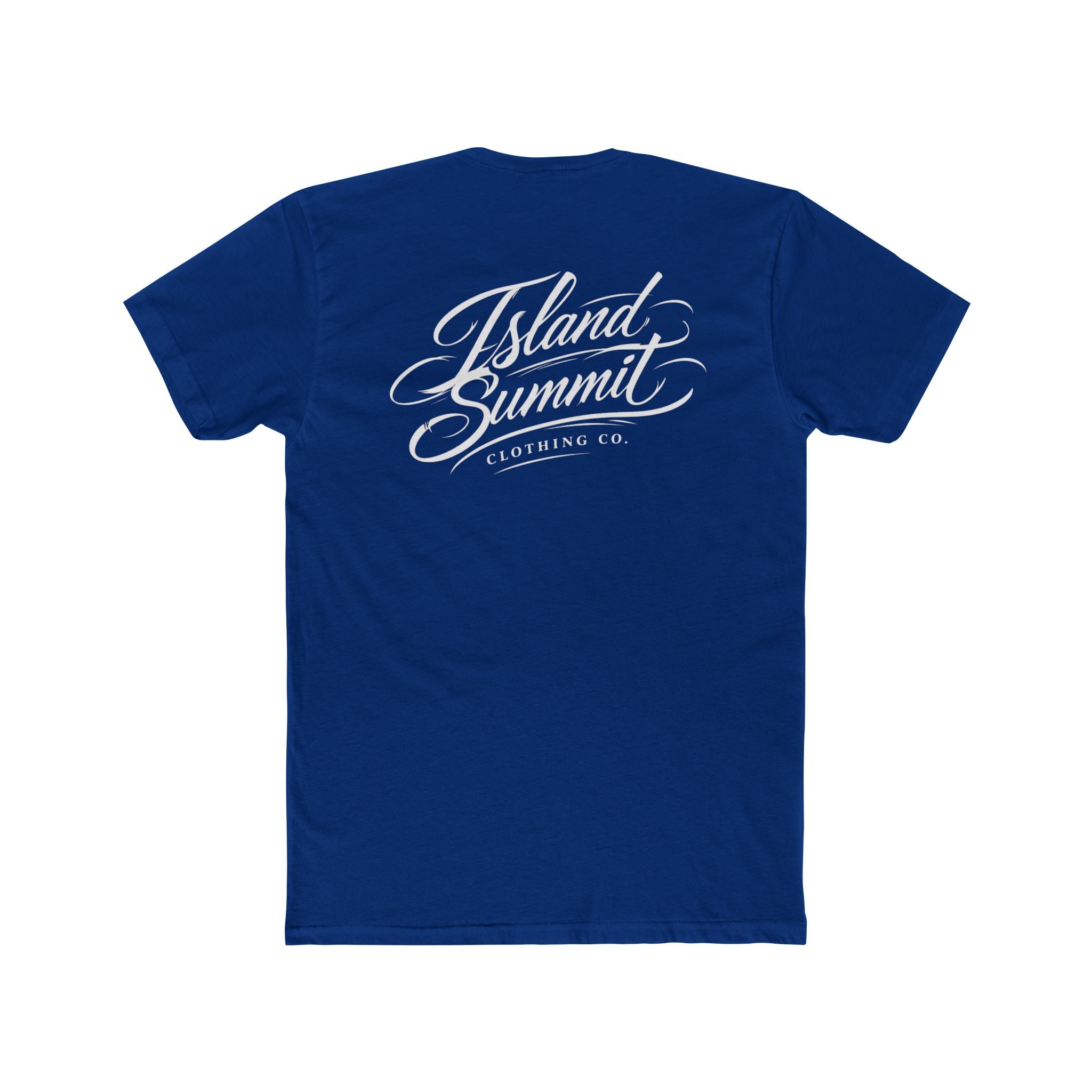 Island Summit script logo T-Shirt | Vintage script back print, small chest logo