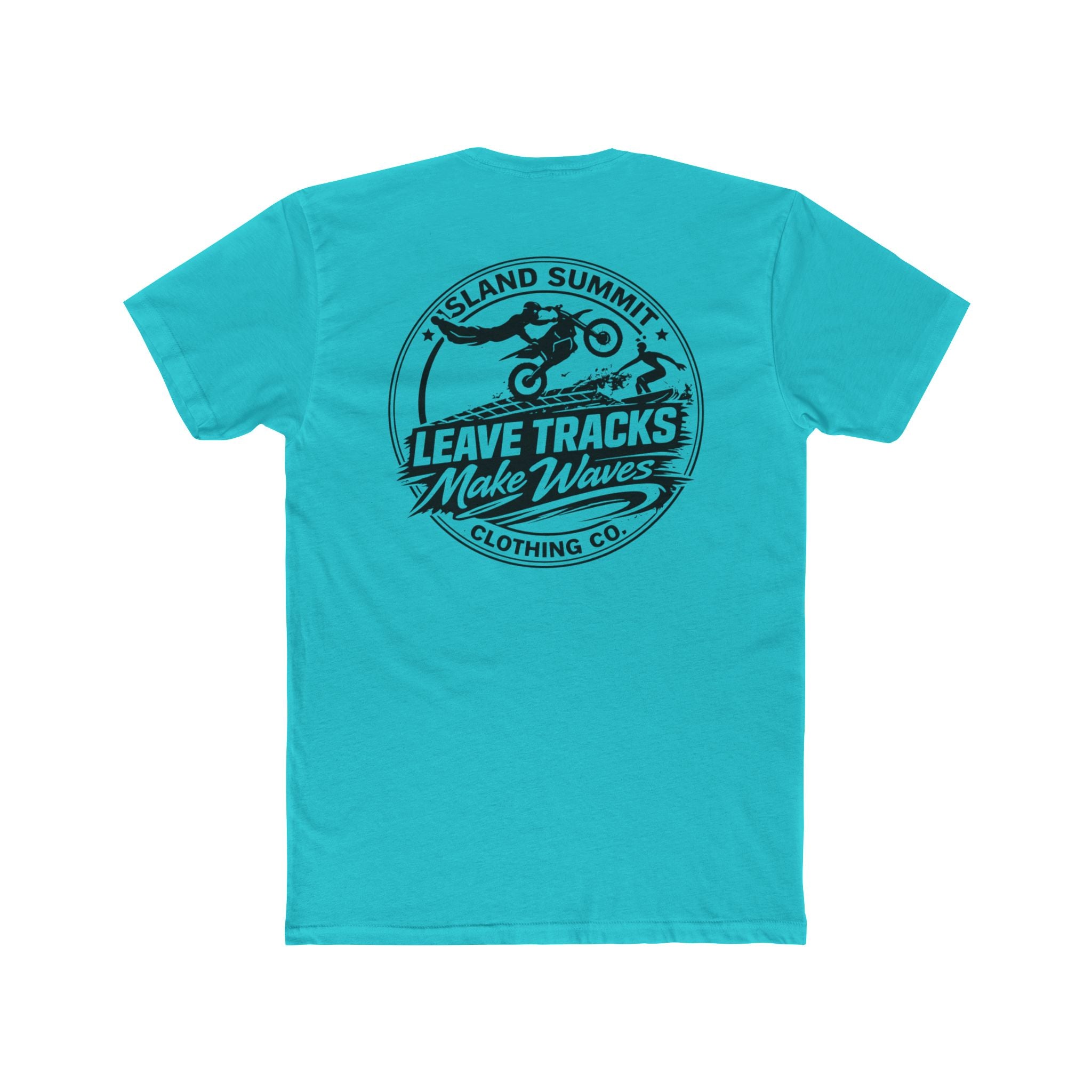 Island Summit Leave Tracks, Make Waves Dirt Bike Surf Tee