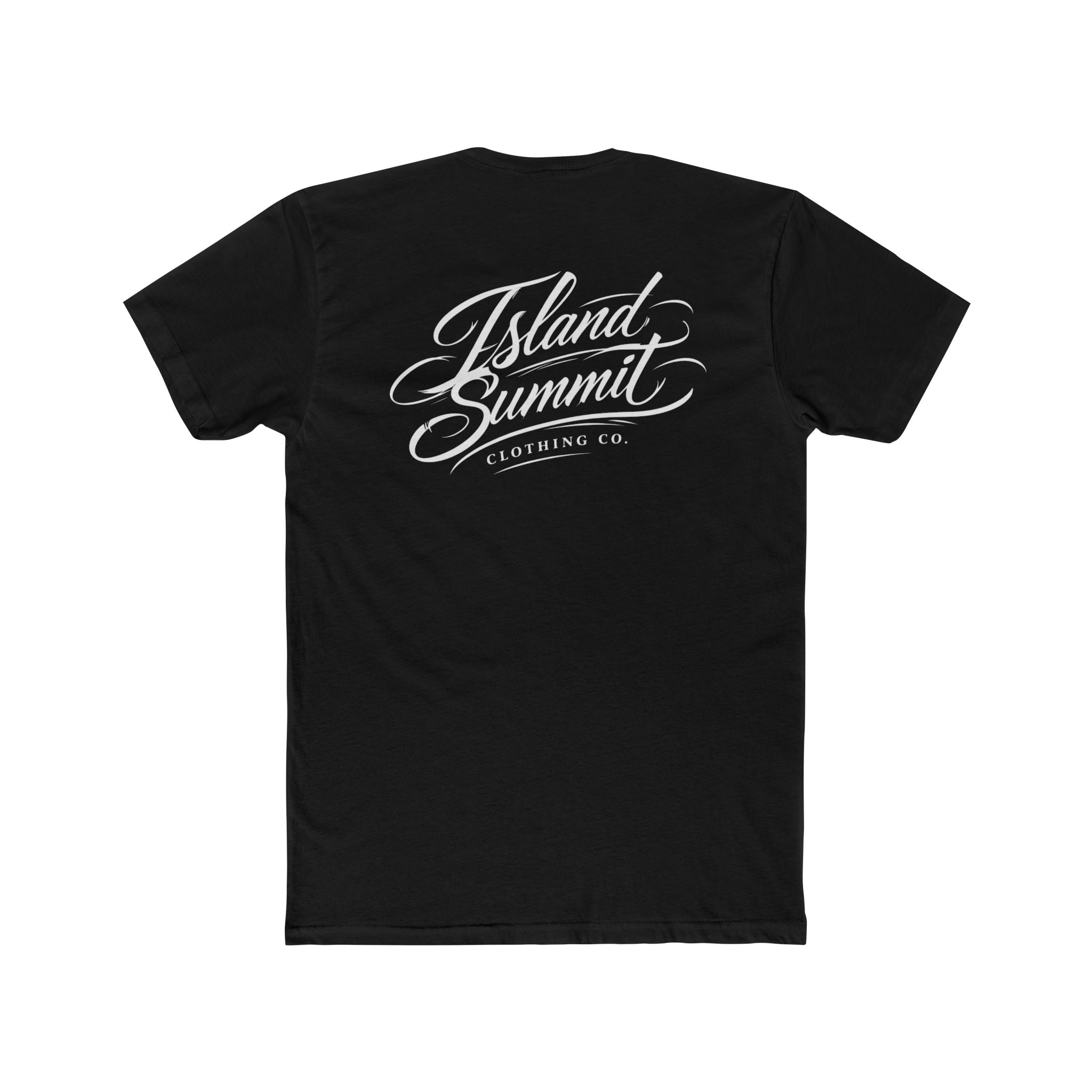 Island Summit script logo T-Shirt | Vintage script back print, small chest logo