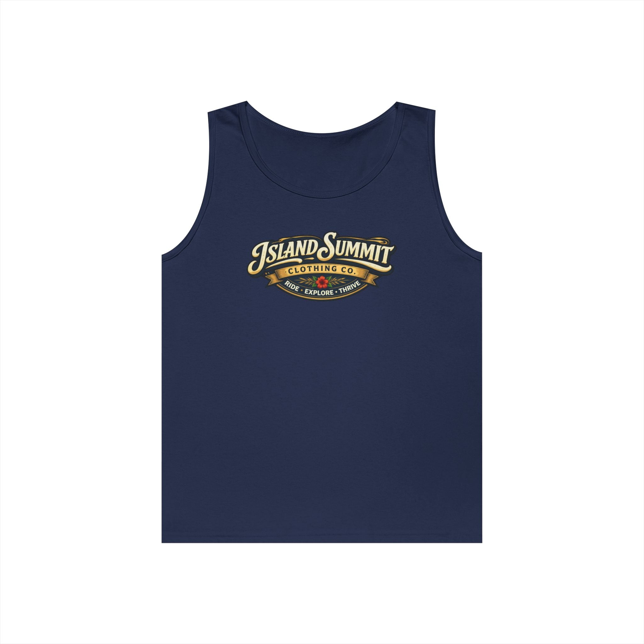 Island Summit Logo Tank Top | Vintage Surf Badge, Beachwear