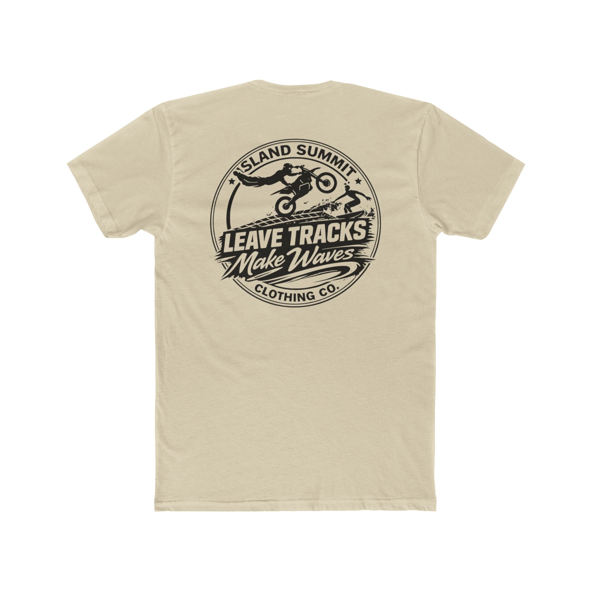 Island Summit Leave Tracks, Make Waves Dirt Bike Surf Tee