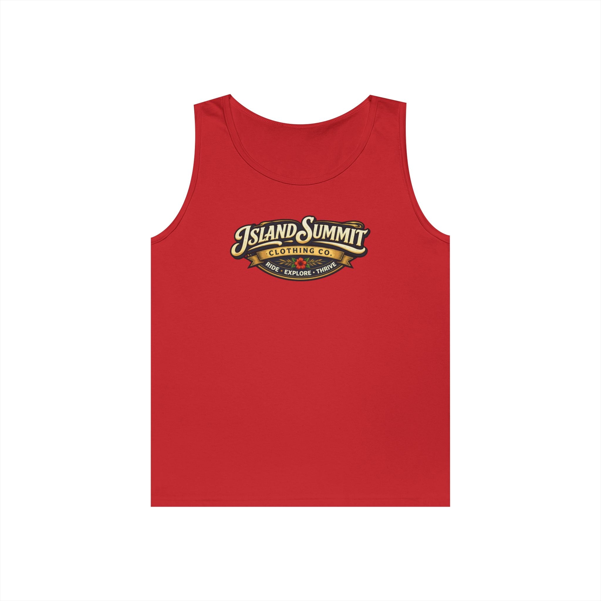 Island Summit Logo Tank Top | Vintage Surf Badge, Beachwear