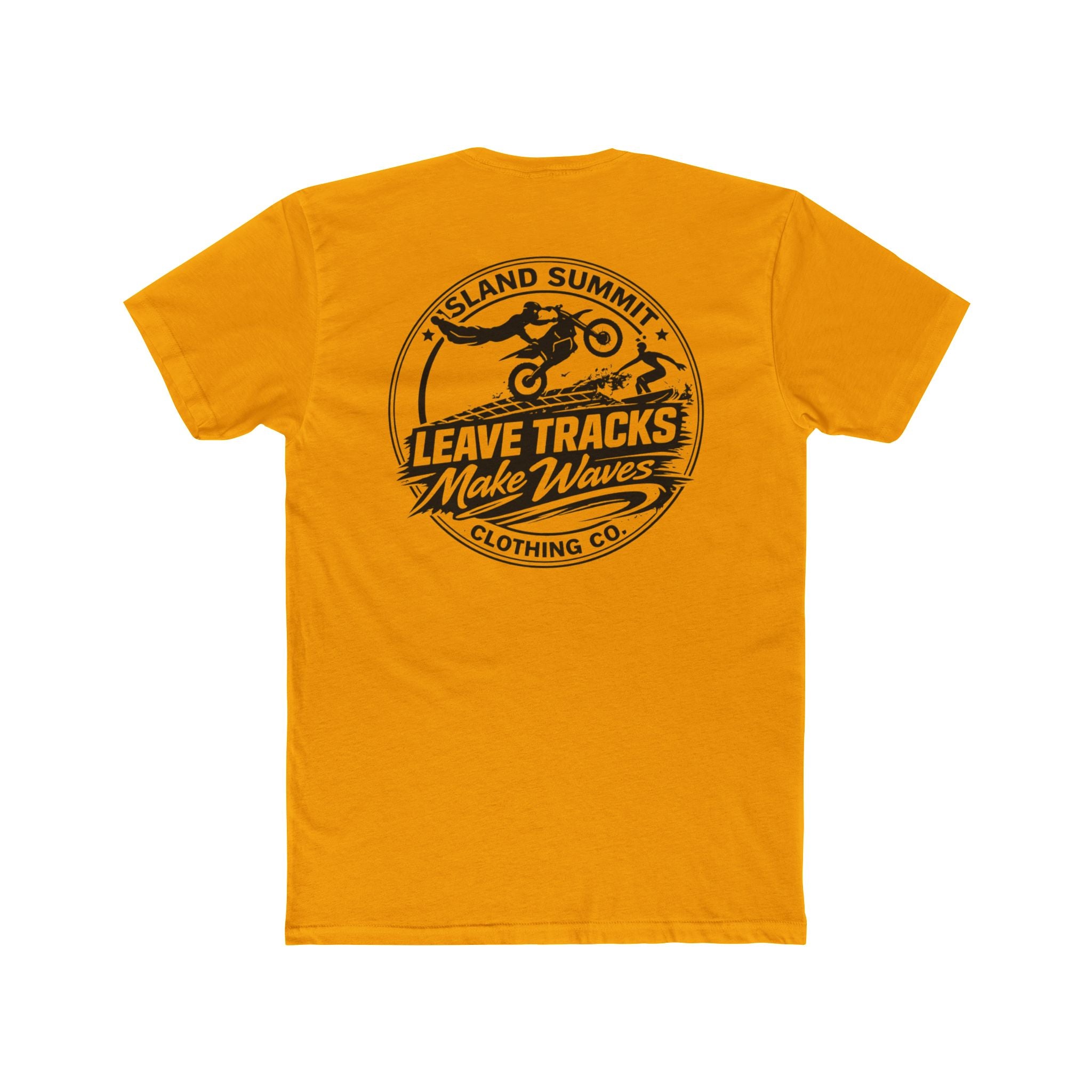 Island Summit Leave Tracks, Make Waves Dirt Bike Surf Tee