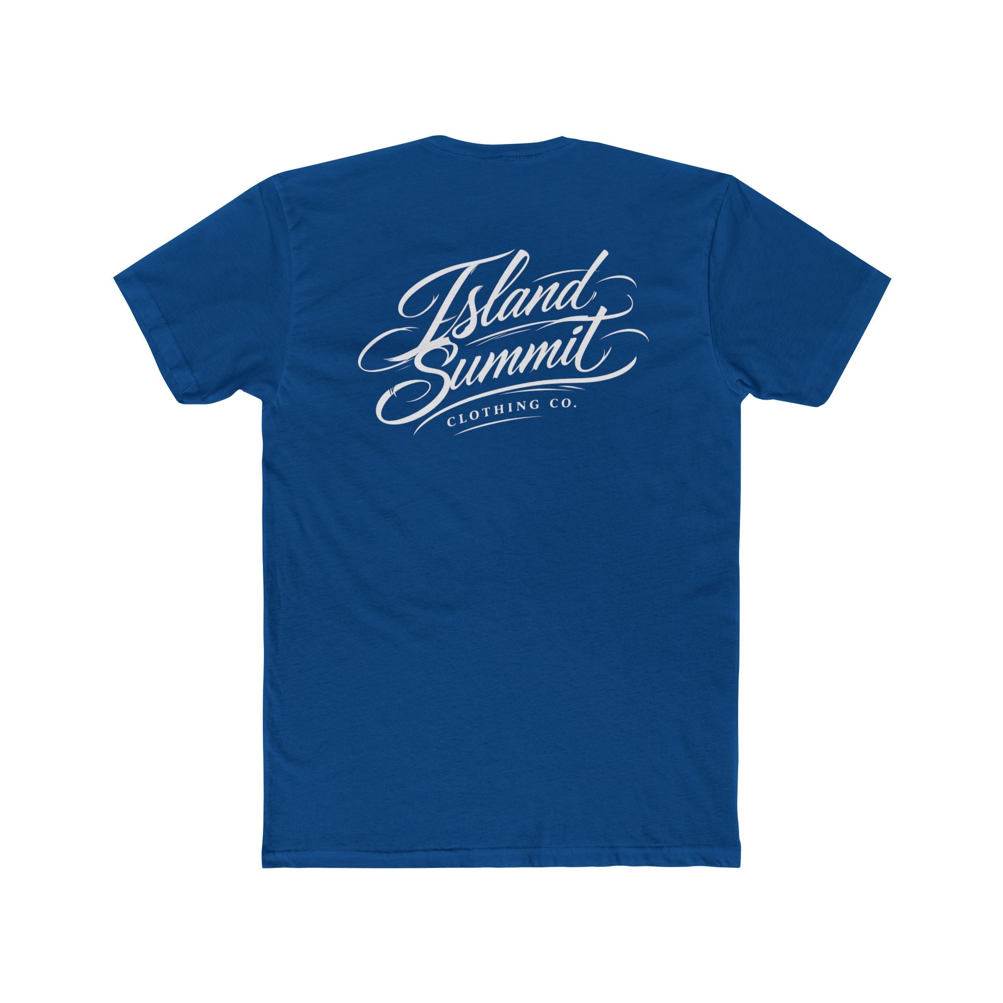 Island Summit script logo T-Shirt | Vintage script back print, small chest logo