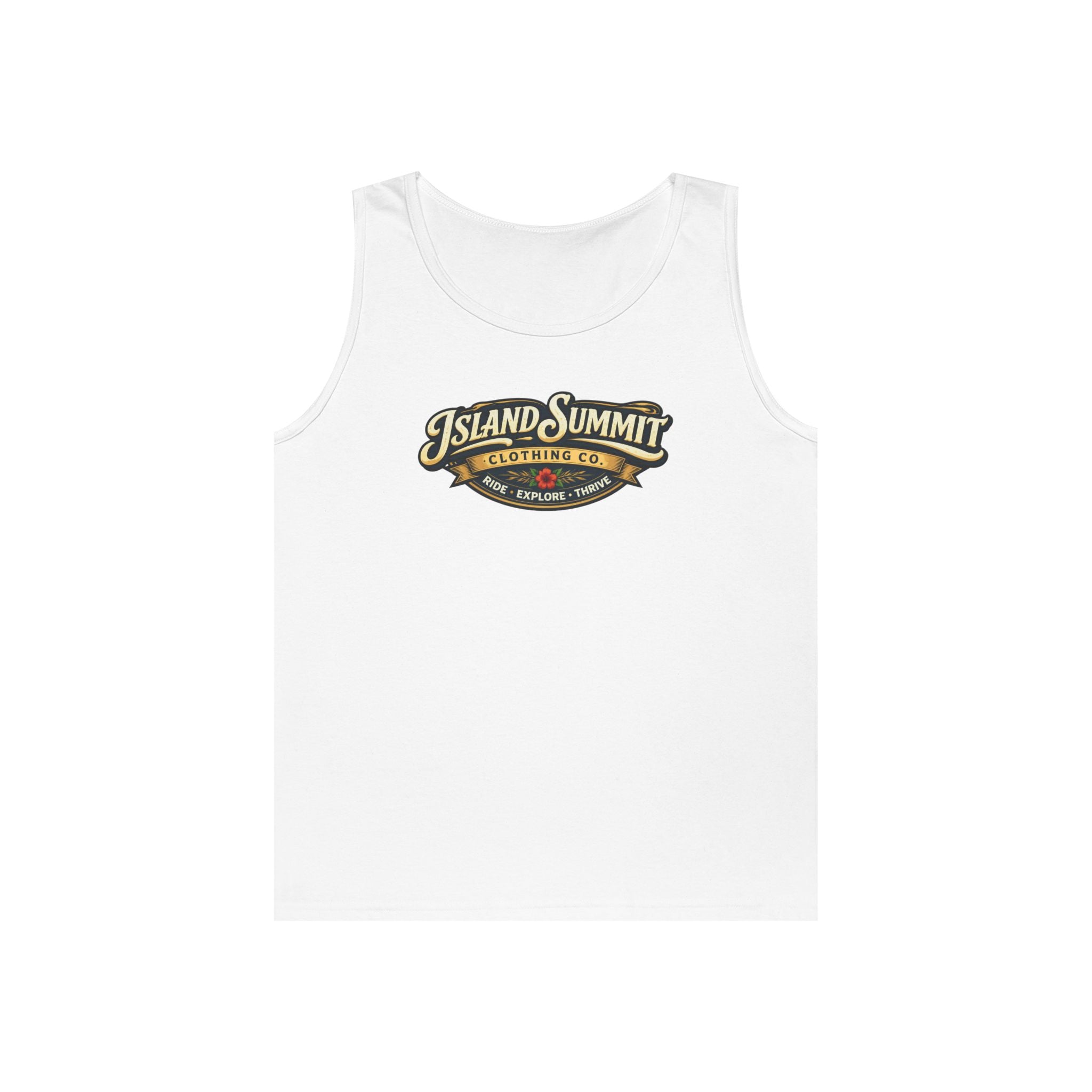 Island Summit Logo Tank Top | Vintage Surf Badge, Beachwear