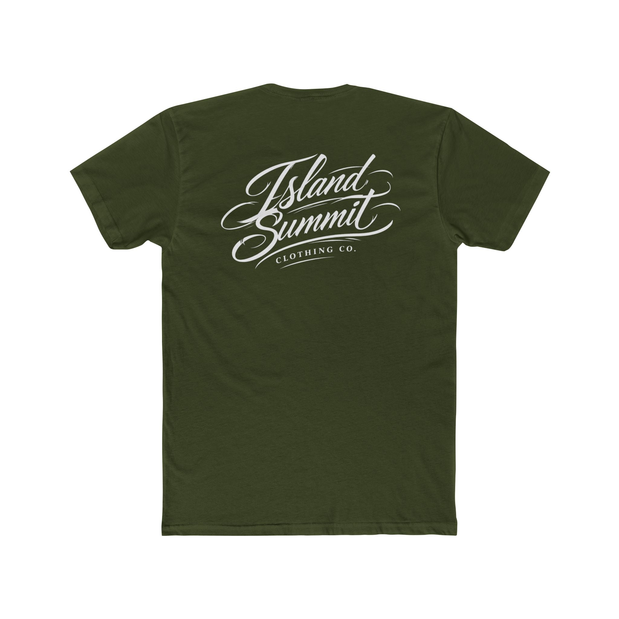 Island Summit script logo T-Shirt | Vintage script back print, small chest logo