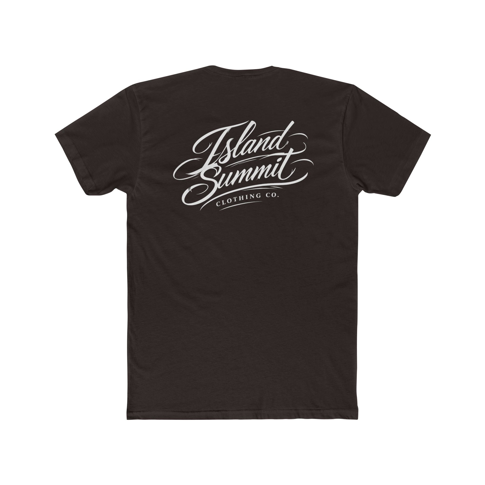 Island Summit script logo T-Shirt | Vintage script back print, small chest logo