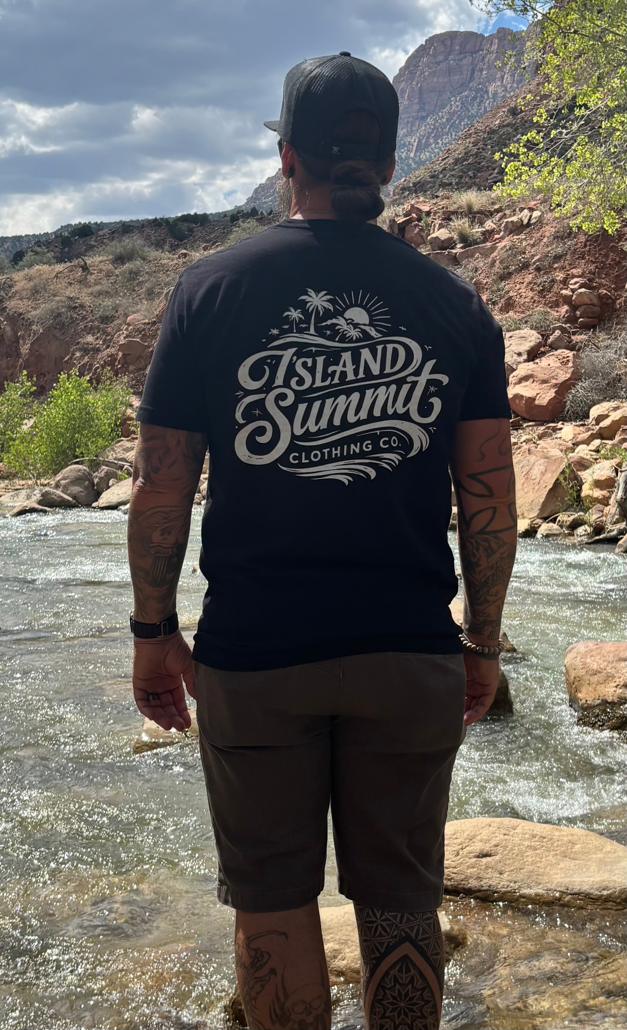 Island Summit Beach palm sunset Tee